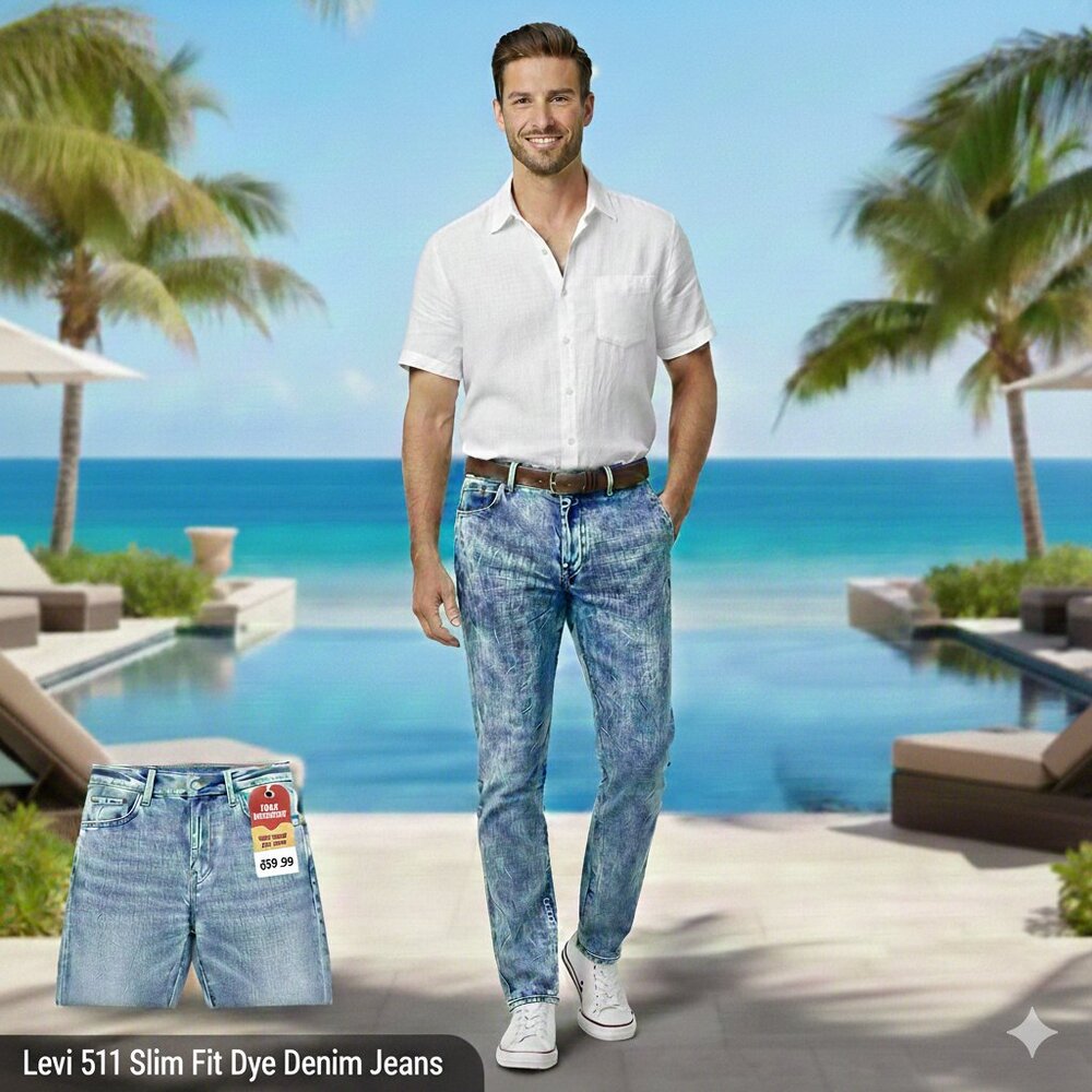 NWT Levi 511 Slim Fit Men 32x32 Dye Denim Jean 5-Pocket Sit Below Waist Stretch